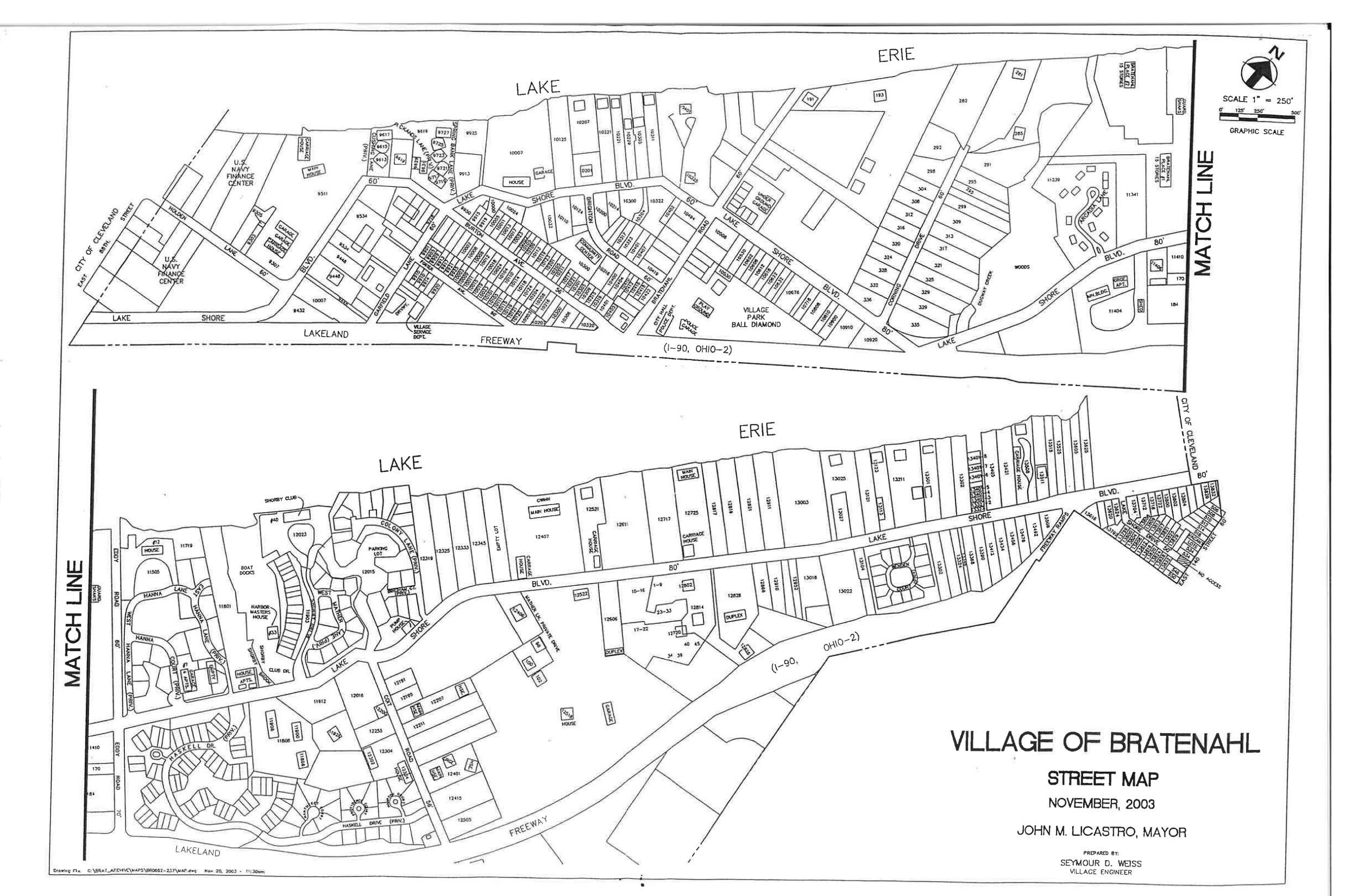 Village of Bratenahl Street Map 